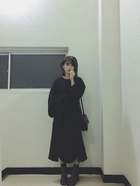 「merry jenny（メリージェニー）のアイテム（ワンピース/ドレス）」を使った、高橋愛さん（レディース・154cm）の秋コーディネート