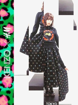 「KENZO」｜「アイテム（ワンピース/ドレス）」を使った、高橋愛さん（レディース・154cm）の秋コーディネート