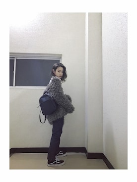「Casselini（キャセリーニ）のアイテム（アクセサリー）」を使った、高橋愛さん（レディース・154cm）の冬コーディネート