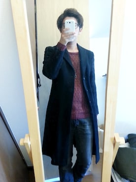 「SRIVER」｜「アイテム（ニット/セーター）」を使った、oyakataさん（メンズ・170cm）の秋コーディネート