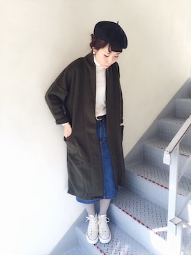「Dot＆Stripes CHILD WOMAN（ドットアンドストライプス　チャイルドウーマン）のアイテム（カーディガン/ボレロ）」を使った、nabemiさん（レディース・158cm）の秋コーディネート