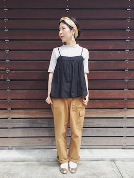 「Dot＆Stripes CHILD WOMAN（ドットアンドストライプス　チャイルドウーマン）のアイテム（パンプス）」を使った、nabemiさん（レディース・158cm）の春コーディネート