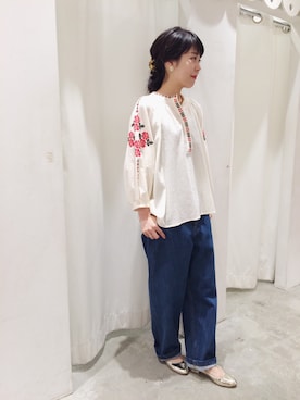 「My Fav. CHILD WOMAN（マイファブチャイルドウーマン）のアイテム」を使った、nabemiさん（レディース・159cm）の夏コーディネート