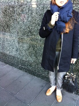 「A.P.C.（アーペーセー）のアイテム（その他アウター）」を使った、sachanさん（レディース・159cm）の冬コーディネート