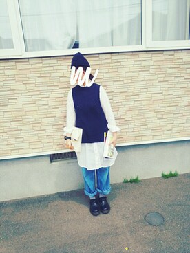 「Dr. Martens（ドクターマーチン）のDr.Martens (ドクターマーチン)/1461 3EYE GIBSON SHOES（その他シューズ）」を使った、moezouさん（レディース・159cm）の春コーディネート