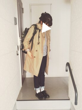 「Dr. Martens（ドクターマーチン）のDr.Martens (ドクターマーチン)/1461 3EYE GIBSON SHOES（その他シューズ）」を使った、moezouさん（レディース・159cm）の春コーディネート