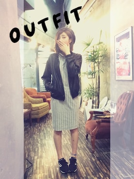 「moussy」｜「アイテム（ナイロンジャケット）」を使った、Aさん（レディース・165cm）の秋コーディネート