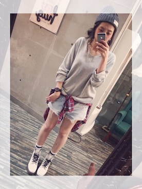 「ショーパン」｜「アイテム（ニットキャップ/ビーニー）」を使った、Aさん（レディース・165cm）の夏コーディネート