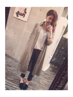 「AVAN LILY（アヴァンリリィ）のアイテム（シャツワンピース）」を使った、Aさん（レディース・165cm）の秋コーディネート