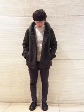 「スライバーニット」｜ikka HEAD OFFICE Men'sさん（メンズ・172cm）の冬コーディネート