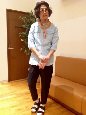 「クロップドパンツ」｜ikka HEAD OFFICE Men'sさん（メンズ・172cm）の春コーディネート