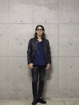 「shama（シャマ）のアイテム」を使った、yanagiyaさん（メンズ・173cm）の秋コーディネート
