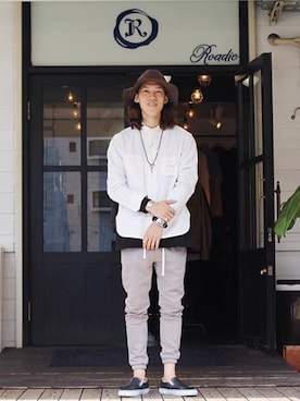 「SALTWATER COWBOY（ソルトウォーターカウボーイ）のアイテム」を使った、yanagiyaさん（メンズ・173cm）の秋コーディネート