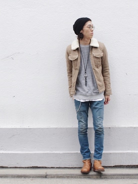 「MIXTA（ミクスタ）のアイテム」を使った、yanagiyaさん（メンズ・173cm）の秋コーディネート