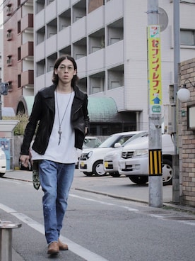 「shama（シャマ）のアイテム」を使った、yanagiyaさん（メンズ・173cm）の冬コーディネート