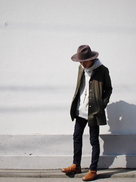 「CPH（シーピーエイチ）のアイテム」を使った、yanagiyaさん（メンズ・173cm）の冬コーディネート