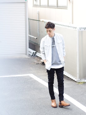 「ボーター」｜「アイテム（その他）」を使った、yanagiyaさん（メンズ・173cm）の春コーディネート