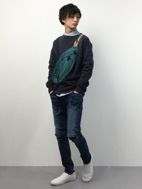 「n(n) BY NUMBER (N)INE（エヌエヌバイナンバーナイン）のアイテム（パンツ）」を使った、RENさん（メンズ・176cm）の春コーディネート