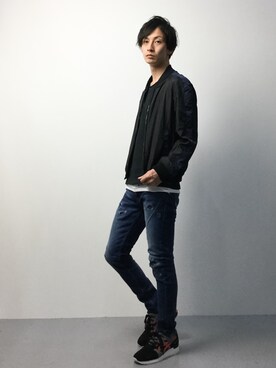 「n(n) BY NUMBER (N)INE（エヌエヌバイナンバーナイン）のアイテム（パンツ）」を使った、RENさん（メンズ・176cm）の春コーディネート