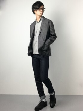 「UP START（アップスタート）のアイテム（ジャケット/アウター）」を使った、RENさん（メンズ・176cm）の春コーディネート