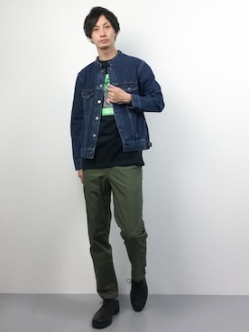 「NANO universe（ナノユニバース）のアイテム（デニムジャケット）」を使った、RENさん（メンズ・176cm）の春コーディネート