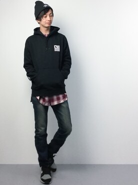 「Carhartt WIP（カーハートダブリューアイピー）のアイテム（スウェット）」を使った、RENさん（メンズ・176cm）の春コーディネート