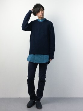 「アイテム（ブーツ、ブルー系）」を使った、RENさん（メンズ・176cm）の春コーディネート