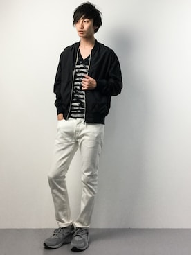 「NO ID.（ノーアイディ）のアイテム」を使った、RENさん（メンズ・176cm）の春コーディネート