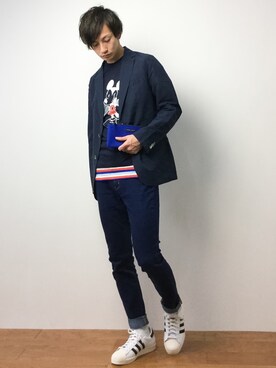 「Education from Youngmachines（エデュケーションフロムヤングマシーン）のアイテム」を使った、RENさん（メンズ・176cm）の春コーディネート