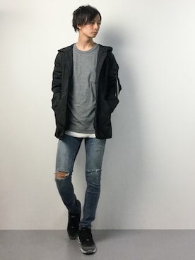 「STAMPD（スタンプド）のアイテム（ジャケット/アウター）」を使った、RENさん（メンズ・176cm）の春コーディネート