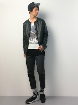 「Burner（バーナー）のアイテム（帽子）」を使った、RENさん（メンズ・176cm）の春コーディネート