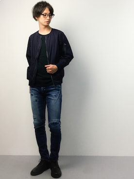 「n(n) BY NUMBER (N)INE（エヌエヌバイナンバーナイン）のアイテム（パンツ）」を使った、RENさん（メンズ・176cm）の春コーディネート