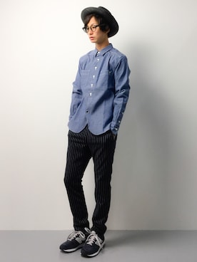 「knock through abstraction（ノックスルーアブストラクション）のアイテム（パンツ）」を使った、RENさん（メンズ・176cm）の春コーディネート