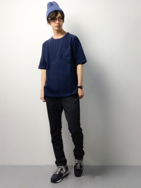 「knock through abstraction（ノックスルーアブストラクション）のアイテム（パンツ）」を使った、RENさん（メンズ・176cm）の春コーディネート