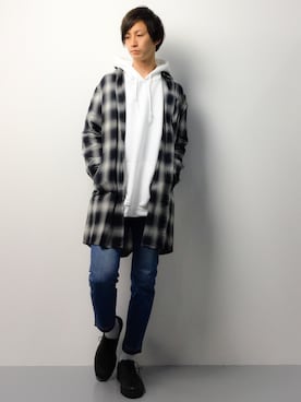 「unrelaxing（アンリラクシング）のアイテム（パーカー）」を使った、RENさん（メンズ・176cm）の春コーディネート