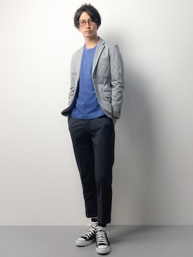「CONVERSE（コンバース）のALL STAR HI（スニーカー）」を使った、RENさん（メンズ・176cm）の春コーディネート