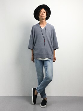 「SHIPS JET BLUE（シップスジェットブルー）のアイテム（帽子）」を使った、RENさん（メンズ・176cm）の夏コーディネート