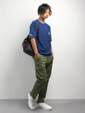 「SHIPS JET BLUE（シップスジェットブルー）のアイテム（バッグ）」を使った、RENさん（メンズ・176cm）の秋コーディネート