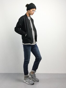「COMME CA ISM（コムサイズム）のアイテム（ブルゾン）」を使った、RENさん（メンズ・176cm）の秋コーディネート