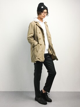 「BEAMS（ビームス）のアイテム（ダウンジャケット/コート）」を使った、RENさん（メンズ・176cm）の秋コーディネート