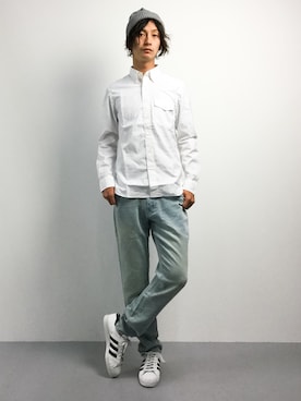 「Burner（バーナー）のアイテム（パンツ）」を使った、RENさん（メンズ・176cm）の秋コーディネート