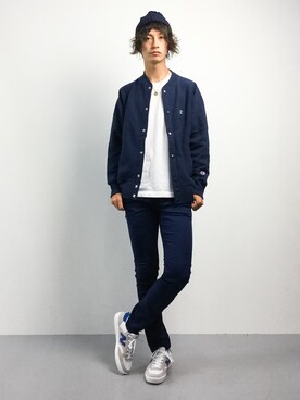 「Champion（チャンピオン）のアイテム（カーディガン/ボレロ）」を使った、RENさん（メンズ・176cm）の秋コーディネート