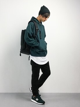 「MONKEY TIME（モンキータイム）のアイテム（カーゴパンツ）」を使った、RENさん（メンズ・176cm）の秋コーディネート