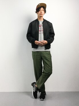 「Carhartt WIP（カーハートダブリューアイピー）のアイテム（帽子）」を使った、RENさん（メンズ・176cm）の秋コーディネート