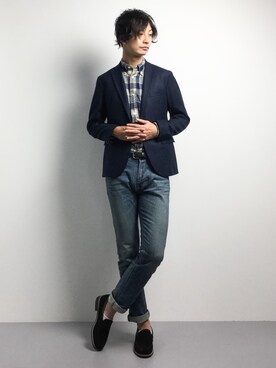 「417 EDIFICE（フォーワンセブンエディフィス）のアイテム（その他シューズ）」を使った、RENさん（メンズ・176cm）の秋コーディネート