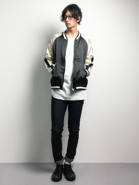 「unrelaxing（アンリラクシング）のアイテム（ブルゾン）」を使った、RENさん（メンズ・176cm）の秋コーディネート