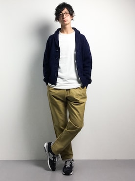 「URBAN RESEARCH ROSSO MEN（アーバンリサーチロッソメン）のアイテム（カーディガン/ボレロ）」を使った、RENさん（メンズ・176cm）の秋コーディネート
