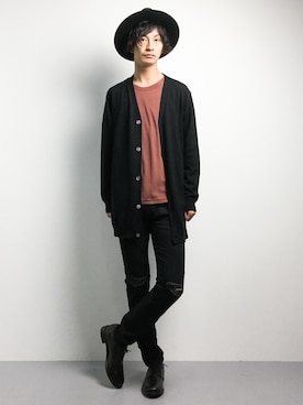 「URBAN RESEARCH ROSSO MEN（アーバンリサーチロッソメン）のアイテム（カーディガン/ボレロ）」を使った、RENさん（メンズ・176cm）の秋コーディネート