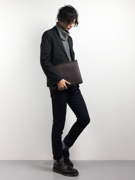 「THE CASUAL（カジュアル）のアイテム（テーラードジャケット）」を使った、RENさん（メンズ・176cm）の冬コーディネート