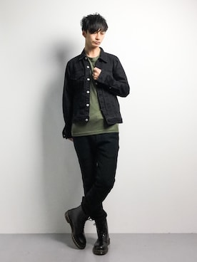 「NANO universe（ナノユニバース）のアイテム（デニムジャケット）」を使った、RENさん（メンズ・176cm）の冬コーディネート
